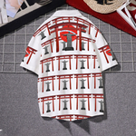 Baile de Tokyo "Torii+Cristo" Unisex Short Sleeves Shirts "White"