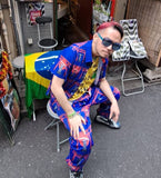 Baile de Tokyo "Torii+Cristo" Unisex Baggy Jogger Pants "Blue"
