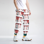 Baile de Tokyo "Torii+Cristo" Unisex Baggy Jogger Pants "White"