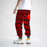 Double Happiness 喜喜 Baile de Tokyo Baggy Jogger Pants "Multiple Luck多重運氣"Black and Red黑紅