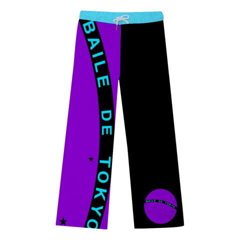 Baile de Tokyo Unisex Yoga Capoeira Wide-Leg Lounge Pants (Black Violet)