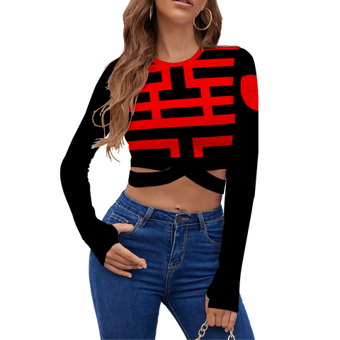 Double Happiness 喜喜 Women's Strappy Long Sleeve / Sports Cropped Top