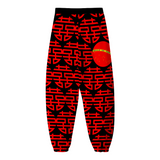 Double Happiness 喜喜 Baile de Tokyo Baggy Jogger Pants "Multiple Luck多重運氣"Black and Red黑紅